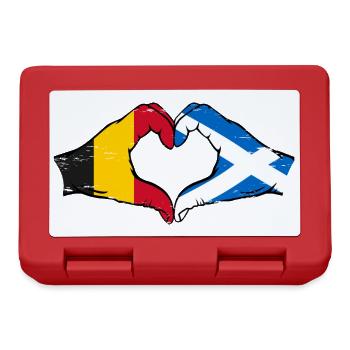Belgique Ecosse Mains Forme Coeur Utilisé - Boîte à goûter - rouge - Devant