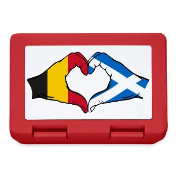 Belgique Ecosse Mains Coeur Forme - Boîte à goûter - rouge - Devant