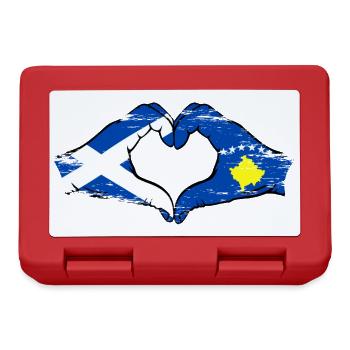 Schottland kosovo Hände Herzform used - Brotdose - Rot - Vorne