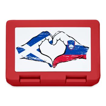 Scotland Slovenia Hands Heart Shape Used - Lunchbox - red - Front