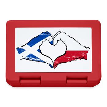 Ecosse Pologne Mains Coeur Forme Utilisé - Boîte à goûter - rouge - Devant