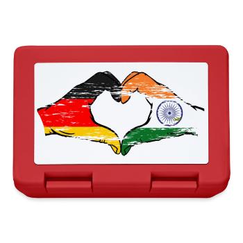 Germany India hands heart shape used - Lunchbox - red - Front