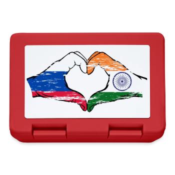 Russia India hands heart shape used - Lunchbox - red - Front