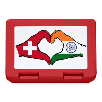 Switzerland India hands heart shape - Lunchbox - red - Front