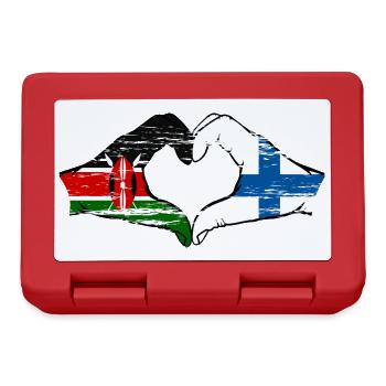Kenya Finlande mains forme de coeur utilisé - Boîte à goûter - rouge - Devant
