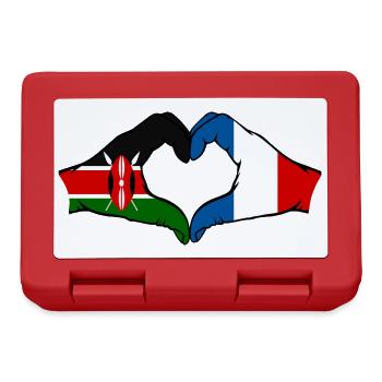 Kenya France Hands Heart Shape - Lunchbox - red - Front