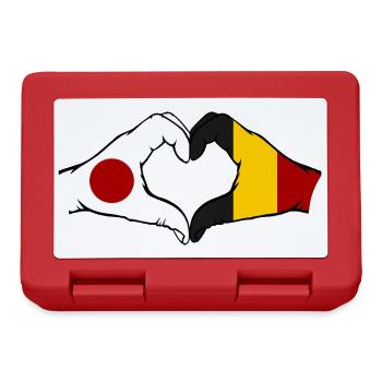 Japan Belgium Hands Heart Shape - Lunchbox - red - Front