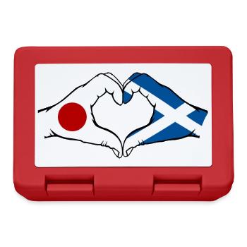 Japon Ecosse mains forme de coeur - Boîte à goûter - rouge - Devant