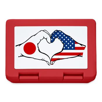 Japon États-Unis mains en forme de cœur - Boîte à goûter - rouge - Devant