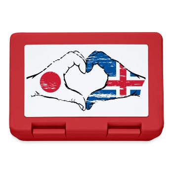 Japan Iceland hands heart shape used - Lunchbox - red - Front