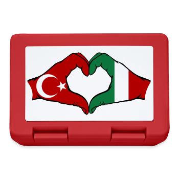 Turkey Italy Hands Heart Shape - Lunchbox - red - Front