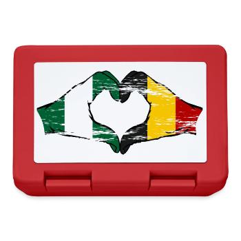 Nigeria Belgium flag heart shape used - Lunchbox - red - Front
