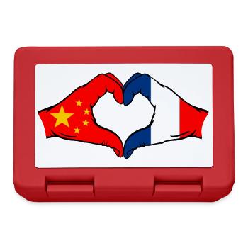 Chine France Drapeau Coeur Forme - Boîte à goûter - rouge - Devant