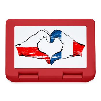 Poland France Flag Heart shape used - Lunchbox - red - Front