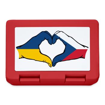 Ukraine Czech Republic Flag Hands Heart Shape - Lunchbox - red - Front