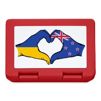 Ukraine New Zealand Flag Hands Heart Shape - Lunchbox - red - Front