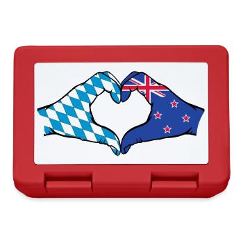 Bavière, Nouvelle-Zélande, drapeau, aiguilles, forme de coeur - Boîte à goûter - rouge - Devant