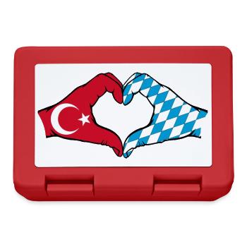 Turquie Bavière drapeau mains coeur - Boîte à goûter - rouge - Devant