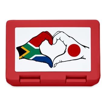 Afrique du Sud Japon Drapeau Mains Coeur Forme - Boîte à goûter - rouge - Devant