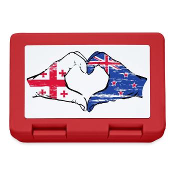 Géorgie Nouvelle-Zélande drapeau mains forme coeur utilisé - Boîte à goûter - rouge - Devant
