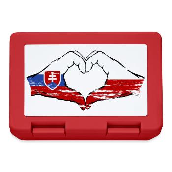 Slowakei Polen Flagge Hände Herzform used - Brotdose - Rot - Vorne
