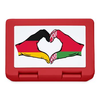Deutschland Belarus Flagge Hände Herzform - Brotdose - Rot - Vorne
