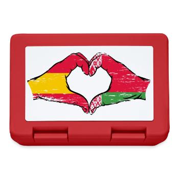 Espagne Biélorussie drapeau mains coeur utilisé - Boîte à goûter - rouge - Devant