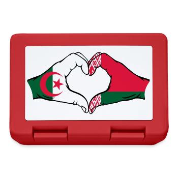 Algeria Belarus Flag Hands Heart Shape - Lunchbox - red - Front