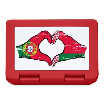 Portugal Biélorussie drapeau mains forme coeur utilisé - Boîte à goûter - rouge - Devant