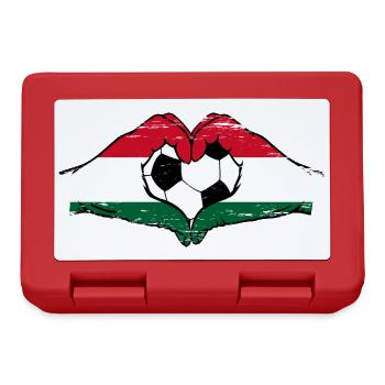 Hongrie drapeau football mains forme de coeur utilisé - Boîte à goûter - rouge - Devant