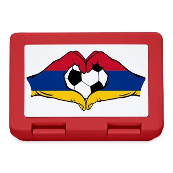 Armenien Flagge Fußball Hände Herzform - Brotdose - Rot - Vorne