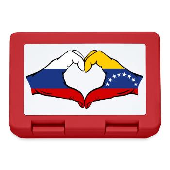 Russia Venezuela Flag Hands Heart Shape - Lunchbox - red - Front