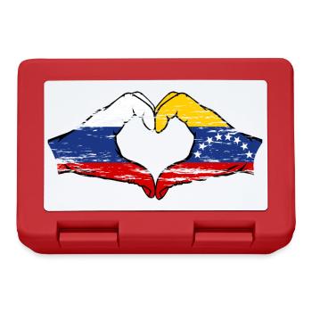 Russia Venezuela Flag Hands Heart Shape used - Lunchbox - red - Front