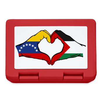 Venezuela Palestine drapeau mains forme de coeur - Boîte à goûter - rouge - Devant