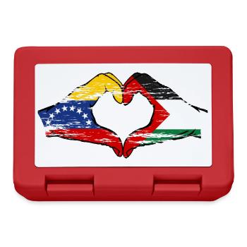 Venezuela Palestine drapeau mains forme de coeur utilisé - Boîte à goûter - rouge - Devant