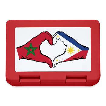 Maroc Philippines Drapeau Mains Coeur Forme - Boîte à goûter - rouge - Devant