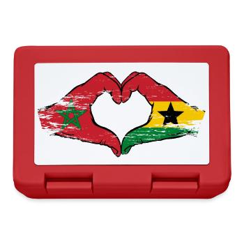 Drapeau du Maroc Ghana mains forme de coeur utilisé - Boîte à goûter - rouge - Devant