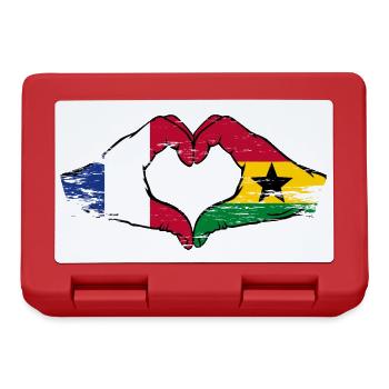 Drapeau de la France Ghana mains forme de coeur utilisé - Boîte à goûter - rouge - Devant