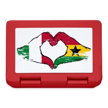 Italy Ghana flag hands heart shape used - Lunchbox - red - Front