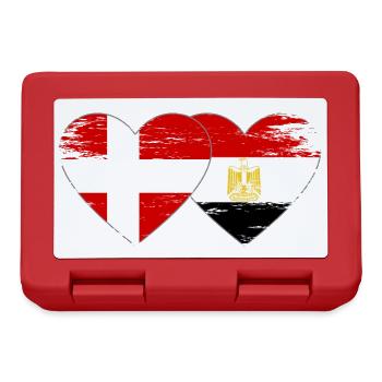 Denmark Egypt Flag Hands Heart Shape Used - Lunchbox - red - Front