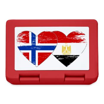Norway Egypt Flag Hands Heart Shape Used - Lunchbox - red - Front