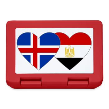 Iceland Egypt Flag Hands Heart Shape - Lunchbox - red - Front