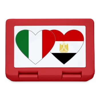 Italy Egypt Flag Hands Heart Shape - Lunchbox - red - Front