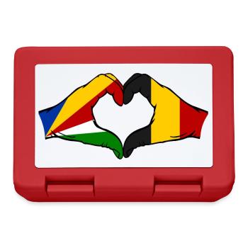 Seychelles Belgique Drapeau Mains Coeur Forme - Boîte à goûter - rouge - Devant