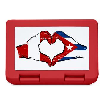 Peru Cuba flag hands heart shape used - Lunchbox - red - Front