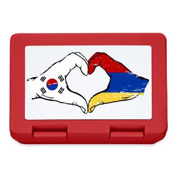 South Korea Armenia flag hands heart shape used - Lunchbox - red - Front