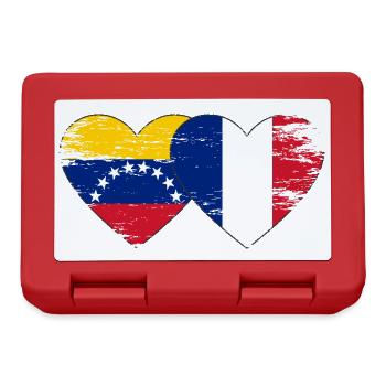 Venezuela France Flag Hands Heart Shape Used - Lunchbox - red - Front