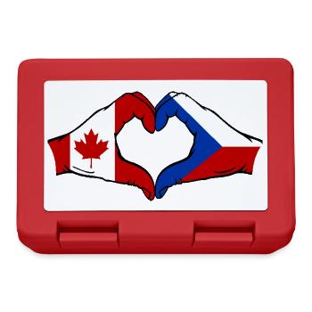 Canada République tchèque drapeau mains forme coeur - Boîte à goûter - rouge - Devant
