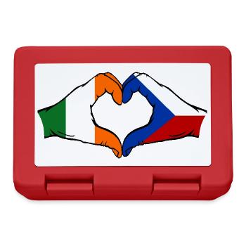 Ireland Czech Republic Flag Hands Heart Shape - Lunchbox - red - Front