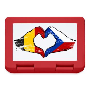 Belgique République tchèque drapeau mains coeur utilisé - Boîte à goûter - rouge - Devant